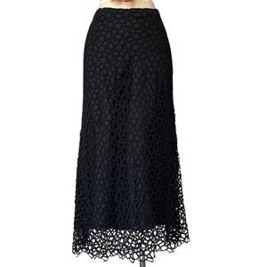Lafayette‎ 148 long skirt size 6 elegant black netted lace uplevel whimsigoth